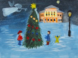 Онлайн-выставка детских рисунков «Рождественская открытка»